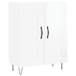 vidaXL Aparador de madera contrachapada blanco brillante 69,5x34x90 cm