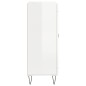 vidaXL Aparador de madera contrachapada blanco brillante 69,5x34x90 cm vidaXL Aparador de madera contrachapada blanco brillante 69,5x34x90 cm