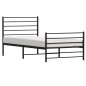 vidaXL Estructura de cama con cabecero y estribo metal negro 90x200 cm vidaXL Estructura de cama con cabecero y estribo metal negro 90x200 cm