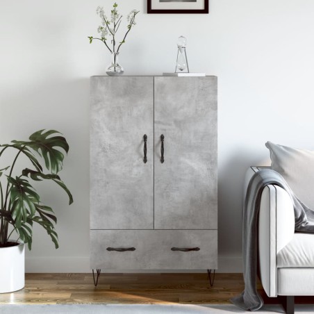 vidaXL Aparador alto madera de ingeniería gris hormigón 69,5x31x115 cm