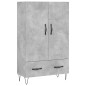 vidaXL Aparador alto madera de ingeniería gris hormigón 69,5x31x115 cm