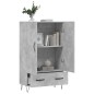 vidaXL Aparador alto madera de ingeniería gris hormigón 69,5x31x115 cm