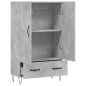 vidaXL Aparador alto madera de ingeniería gris hormigón 69,5x31x115 cm