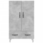 vidaXL Aparador alto madera de ingeniería gris hormigón 69,5x31x115 cm