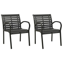 vidaXL Sillas de jardín 2 unidades acero y WPC negro