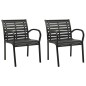 vidaXL Sillas de jardín 2 unidades acero y WPC negro
