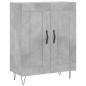 vidaXL Aparador de madera de ingeniería gris hormigón 69,5x34x90 cm