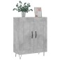 vidaXL Aparador de madera de ingeniería gris hormigón 69,5x34x90 cm