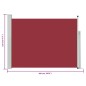 vidaXL Toldo lateral retráctil para patio rojo 117x500 cm vidaXL Toldo lateral retráctil para patio rojo 117x500 cm