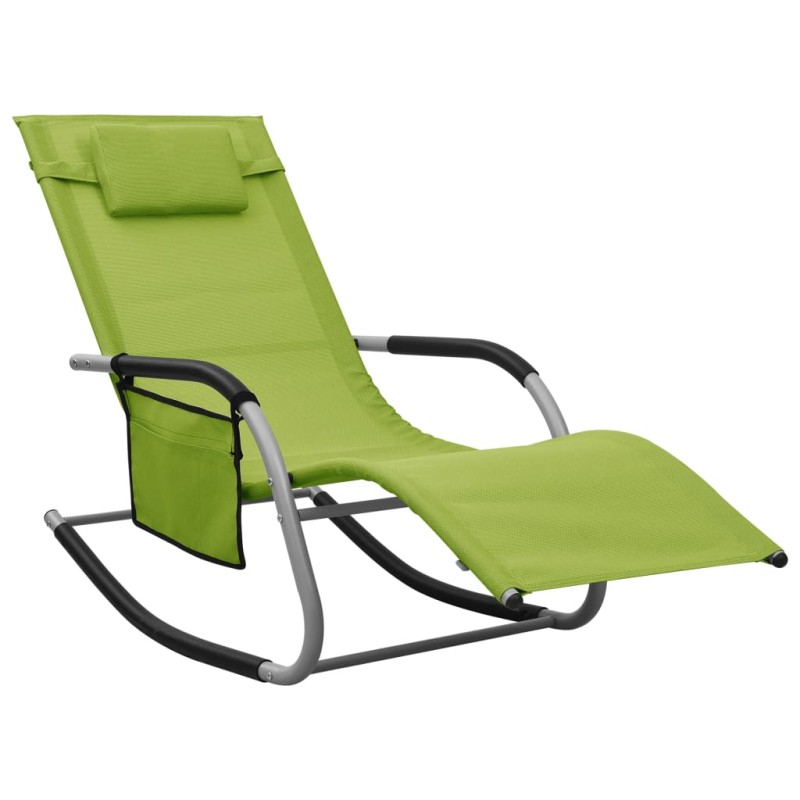 vidaXL Tumbona de textilene verde y gris vidaXL Tumbona de textilene verde y gris
