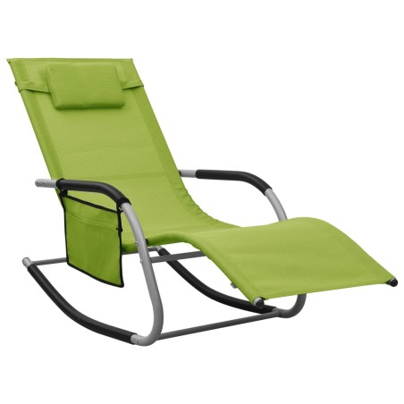 vidaXL Tumbona de textilene verde y gris