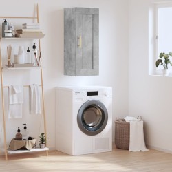 vidaXL Armario de pared madera ingeniería gris hormigón 34,5x34x90 cm