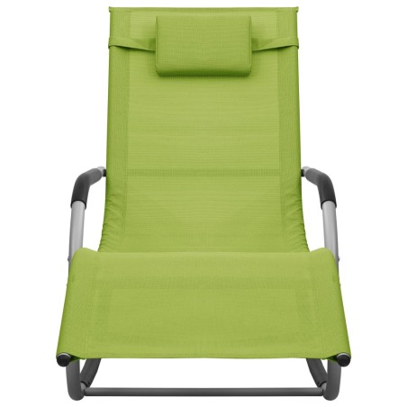 vidaXL Tumbona de textilene verde y gris