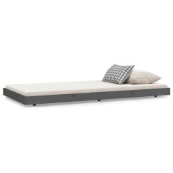 vidaXL Estructura de cama madera maciza de pino gris 75x190 cm