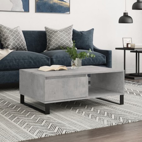 vidaXL Mesa de centro madera de ingeniería gris hormigón 90x60x35 cm