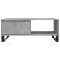 vidaXL Mesa de centro madera de ingeniería gris hormigón 90x60x35 cm