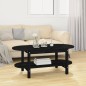vidaXL Mesa de centro de madera maciza de pino negro 110x55x45 cm