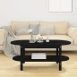 vidaXL Mesa de centro de madera maciza de pino negro 110x55x45 cm