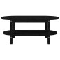 vidaXL Mesa de centro de madera maciza de pino negro 110x55x45 cm
