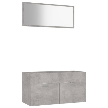 vidaXL Set muebles de baño 2 piezas madera contrachapada gris hormigón