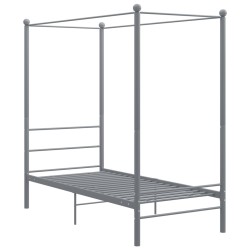 vidaXL Estructura de cama con dosel metal gris 90x200 cm