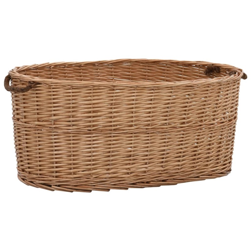 vidaXL Cesta para leña con asas de transporte sauce natural 78x54x34cm vidaXL Cesta para leña con asas de transporte sauce natural 78x54x34cm