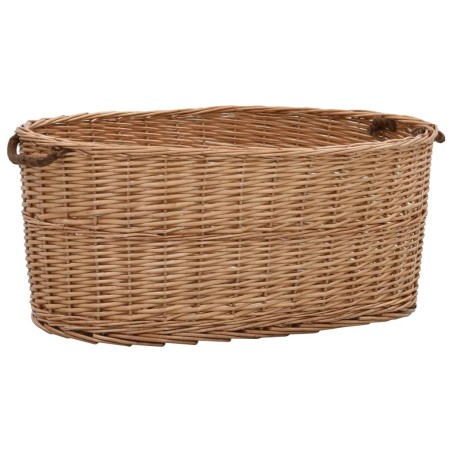 vidaXL Cesta para leña con asas de transporte sauce natural 78x54x34cm