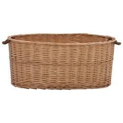 vidaXL Cesta para leña con asas de transporte sauce natural 78x54x34cm