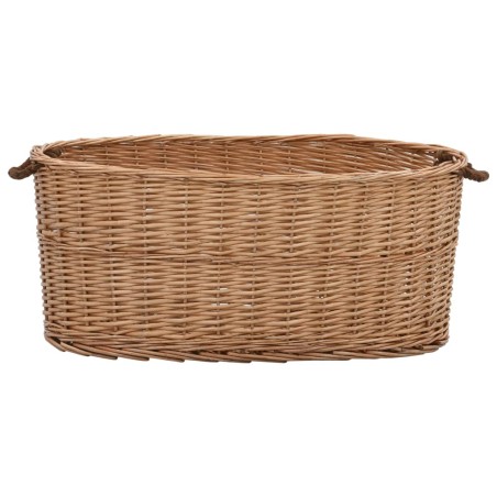 vidaXL Cesta para leña con asas de transporte sauce natural 78x54x34cm