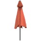 vidaXL Sombrilla de jardín con luces LED palo acero terracota 300cm vidaXL Sombrilla de jardín con luces LED palo acero terracota 300cm