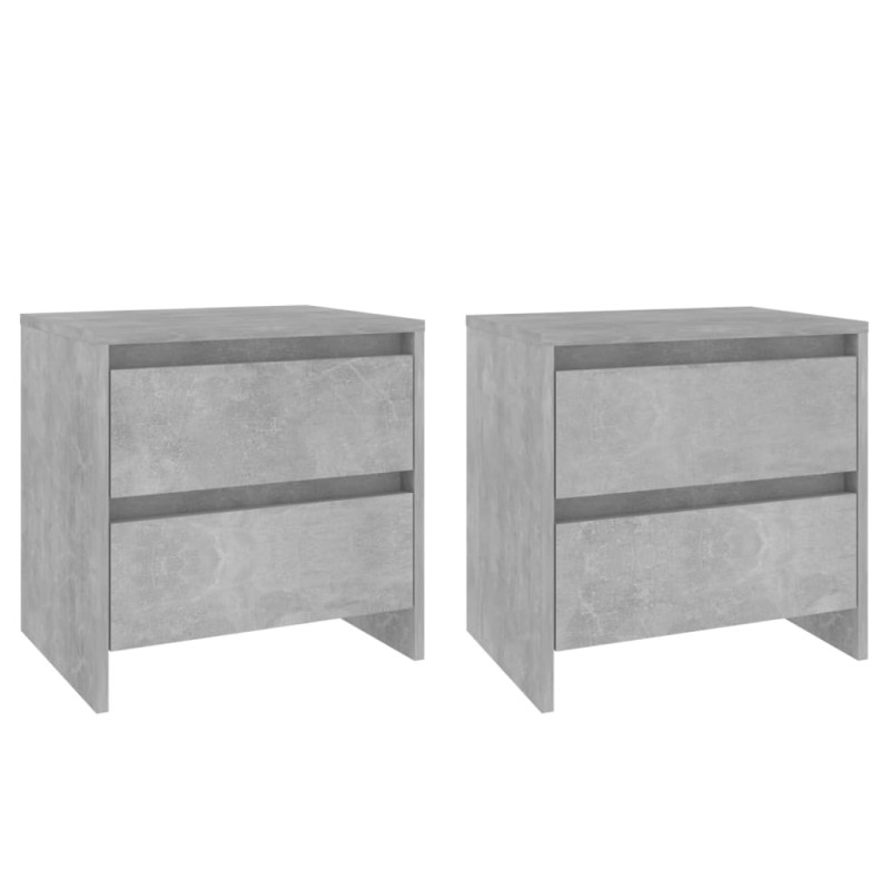 vidaXL Mesitas de noche 2 uds madera de ingeniería gris hormigón vidaXL Mesitas de noche 2 uds madera de ingeniería gris hormigón