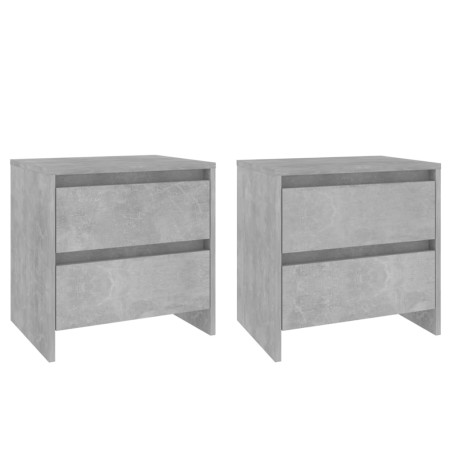 vidaXL Mesitas de noche 2 uds madera de ingeniería gris hormigón