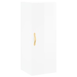 vidaXL Armario de pared blanco brillante 34,5x34x90 cm