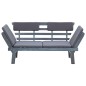vidaXL Banco de jardín con cojines 2 en 1 190 cm gris madera de acacia