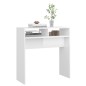 vidaXL Mesa consola madera de ingeniería blanco brillo 78x30x80 cm
