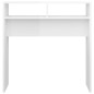 vidaXL Mesa consola madera de ingeniería blanco brillo 78x30x80 cm