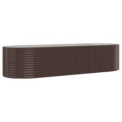 vidaXL Jardinera arriate acero recubrimiento polvo marrón 322x100x68cm