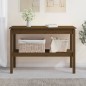 vidaXL Mesa consola de madera maciza de pino marrón miel 110x40x75 cm