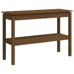 vidaXL Mesa consola de madera maciza de pino marrón miel 110x40x75 cm
