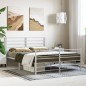 vidaXL Estructura cama metal con cabecero y estribo blanco 135x190 cm
