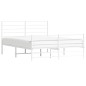 vidaXL Estructura cama metal con cabecero y estribo blanco 135x190 cm