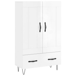 vidaXL Aparador alto madera de ingeniería blanco brillo 69,5x31x115 cm