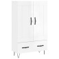 vidaXL Aparador alto madera de ingeniería blanco brillo 69,5x31x115 cm