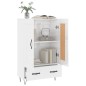 vidaXL Aparador alto madera de ingeniería blanco brillo 69,5x31x115 cm