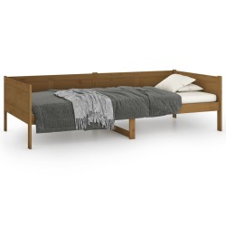 vidaXL Sofá cama madera maciza de pino marrón miel 90x200 cm