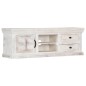 vidaXL Mueble de TV de madera maciza de mango blanco 120x30x40 cm