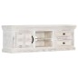 vidaXL Mueble de TV de madera maciza de mango blanco 120x30x40 cm