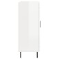 vidaXL Aparador de madera contrachapada blanco brillante 69,5x34x90 cm