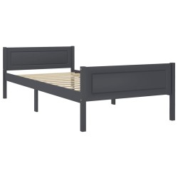 vidaXL Estructura de cama de madera maciza de pino gris 100x200 cm
