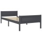 vidaXL Estructura de cama de madera maciza de pino gris 100x200 cm
